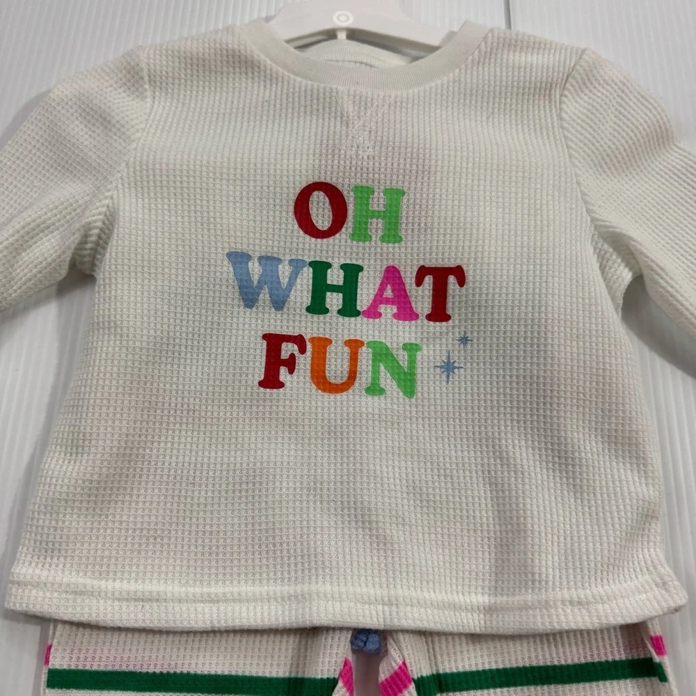 542. NWT Wondershop Toddler “Oh What Fun” 2 piece PJ Set (18 months)